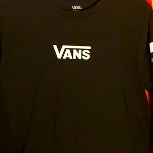 Womens Van's long sleeve shirt. Black